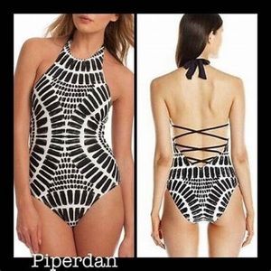 GUC Trina Turk Black and White Swimsuit size 12